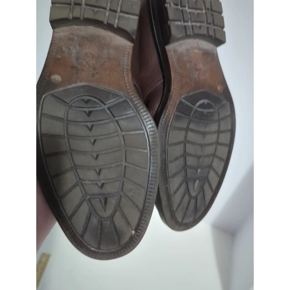 Eddie Bauer Boots Mens Sz 11 M Brown Pebble Leather Chukka Lace Up Casual Italy